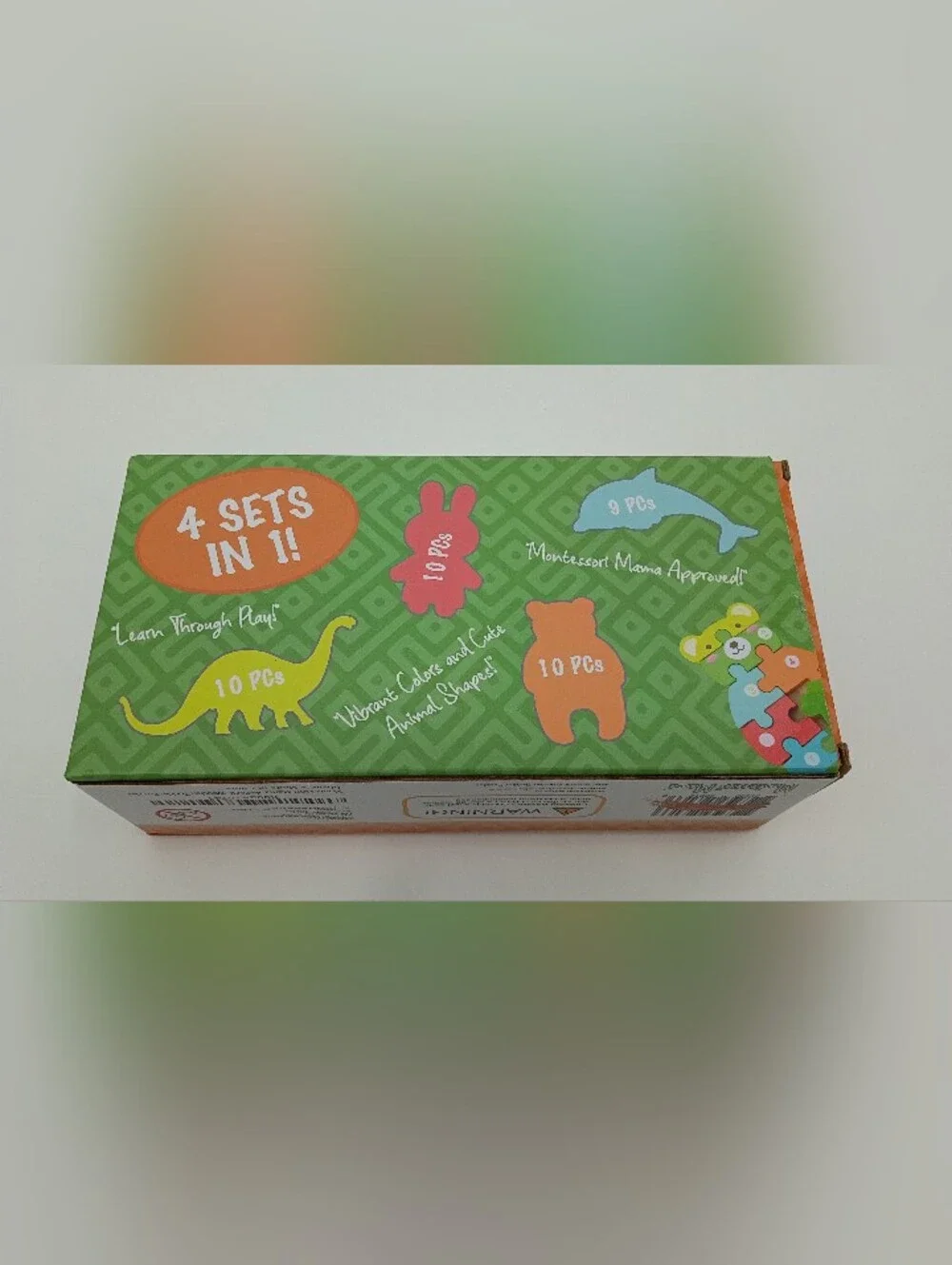 NEW Open Box Montessori Mama 4 Pack Wooden Toddler Animal Puzzles Learning Toy